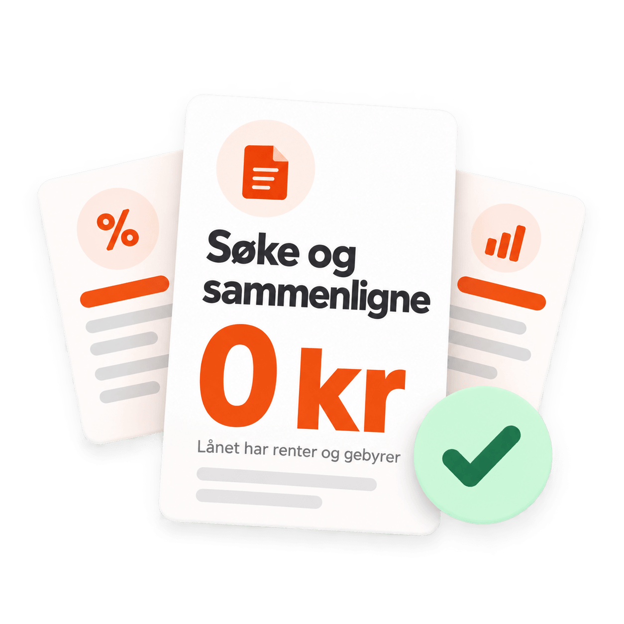 Det koster 0 kr å søke og sammenligne, men selve lånet har renter og gebyrer.